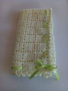 Manta de bébé com Fita de Cetim Verde R1