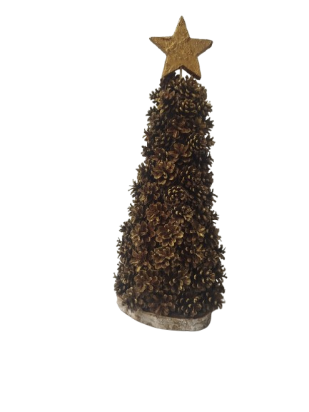 Árvore de Natal com Pinha e Estrela Dourada A1