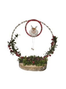 Aro Decorativo com Rena Suspensa A1