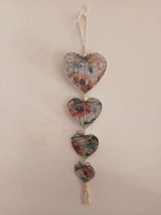 4 - Pendente Decorativo com Cúltura de Corações Florais Vintage V1